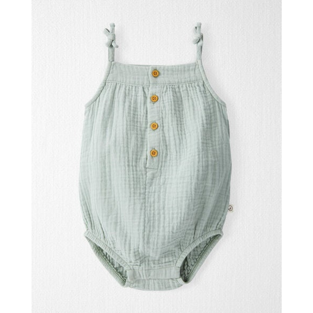 NWT Little Planet by Carters Organic Baby Girls' Gauze Bubble Mint Jumpsuit - 9M